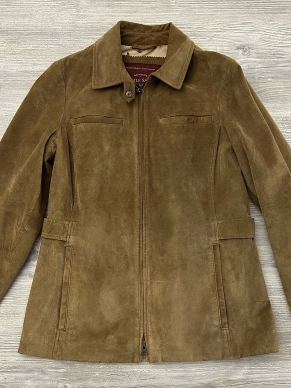 Vintage Y2K Eddie Bauer Seattle Suede Genuine Leather Jacket Petite S Washable